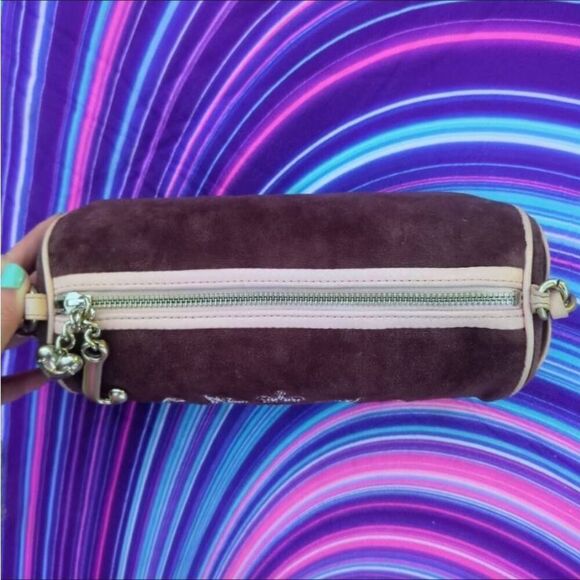 Juicy Couture Y2K Scottie Dog Dark Brown Terry Cloth Barrell Shoulder Bag!! - Picture 6 of 11